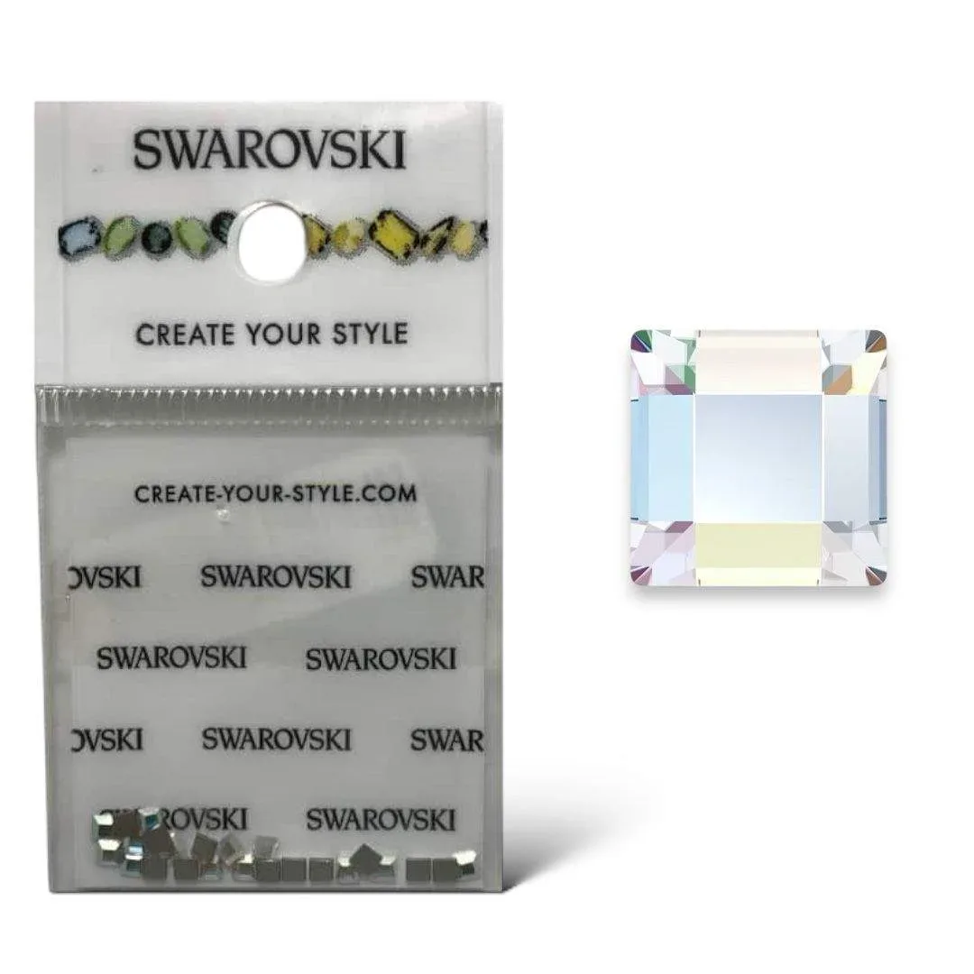 Cristales Swarovski Square Flat Back AB 2.2mm