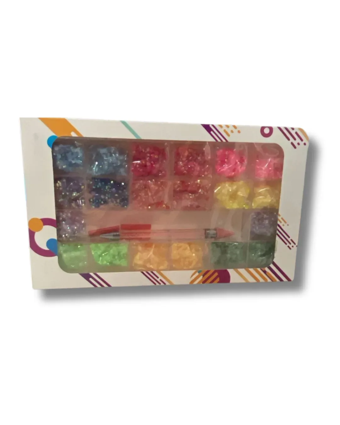 Caja con cristales de resina Neón + Toma cristal