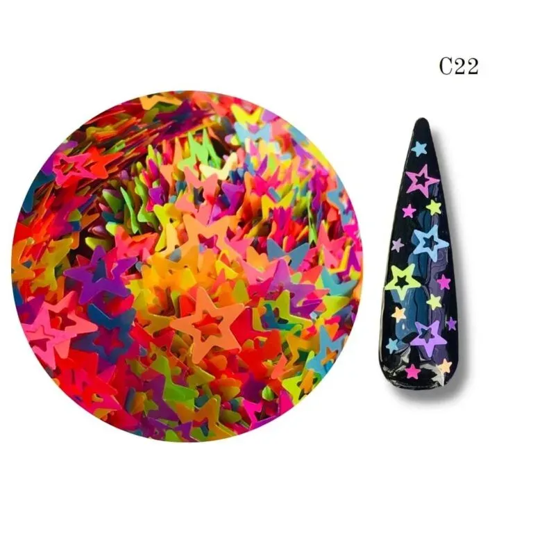 Confeti Estrellas Neón 3gr C-22