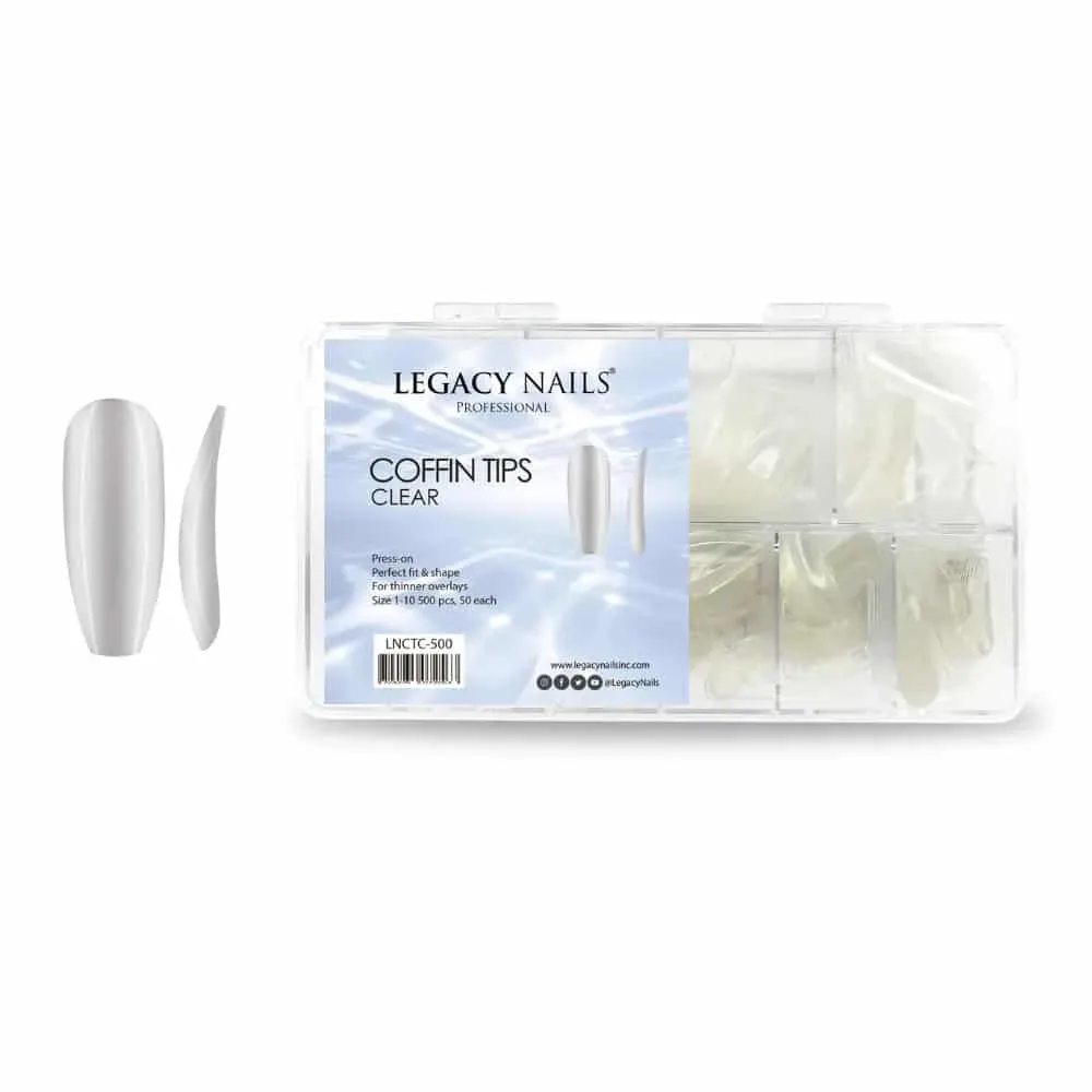 Legacy Nails Tips Coffin Clear