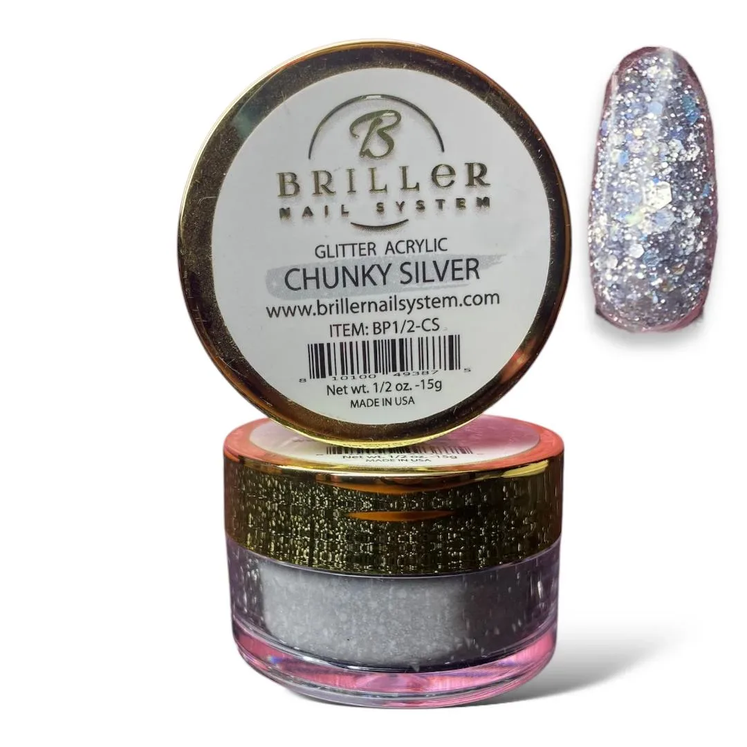Acrílico con Glitter Chunky Silver