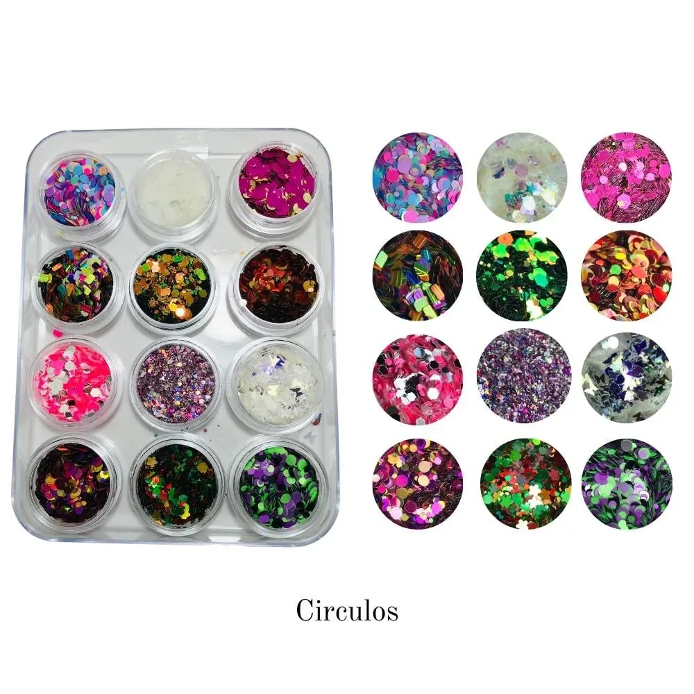 Colección de Confetis 12 unidades -Círculos y Colores