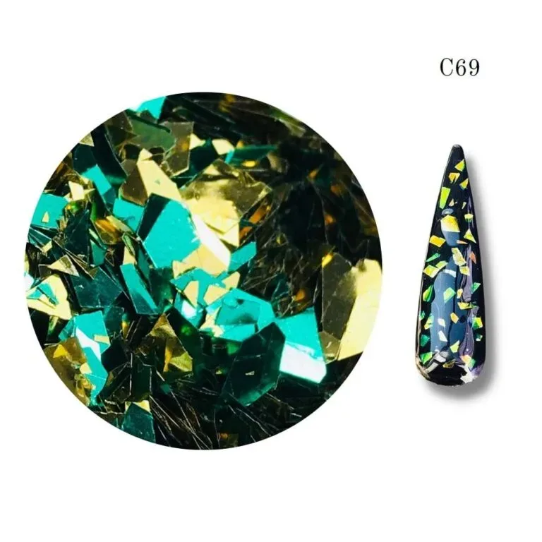 Confeti Trozos Verdes Dorados C-69