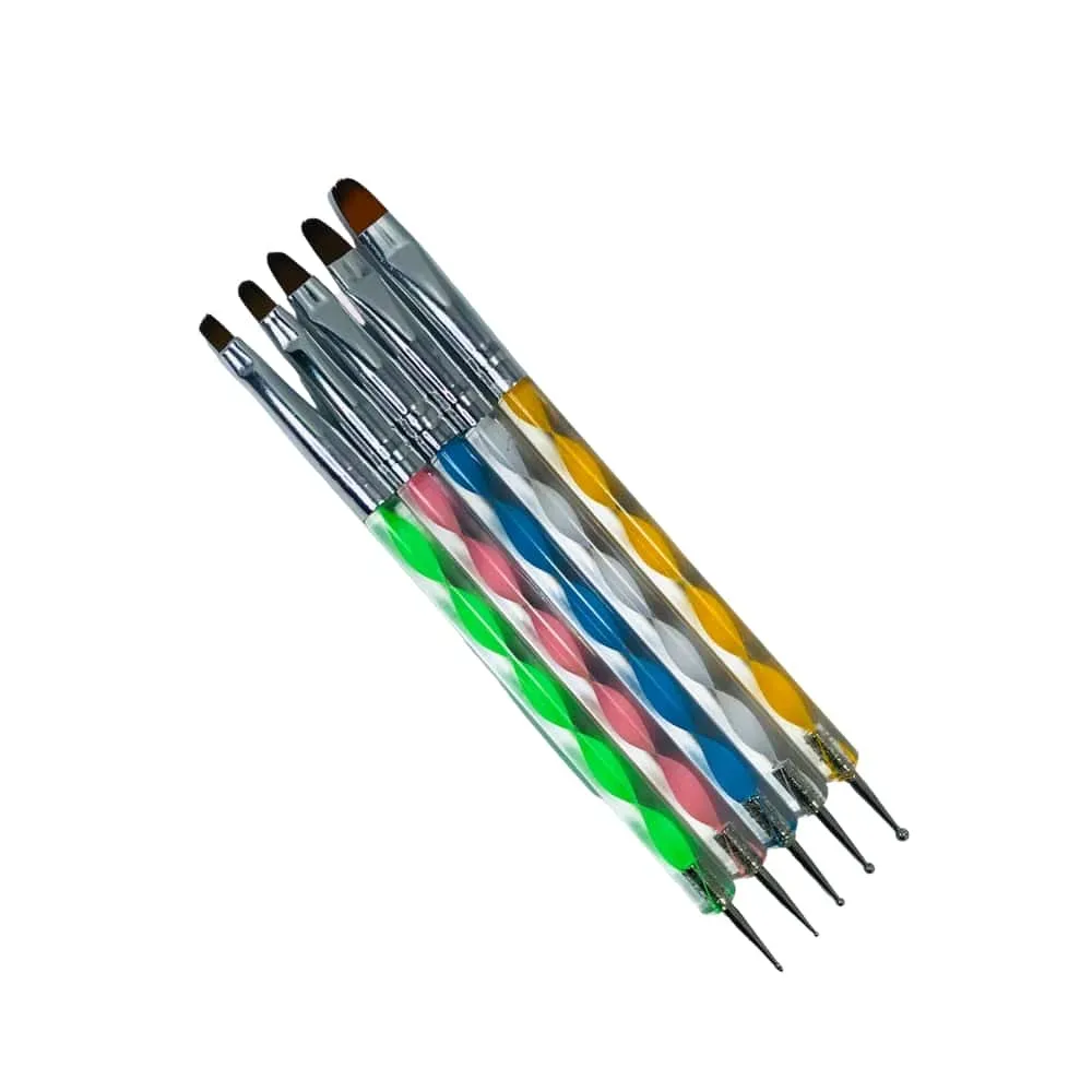 Set de pinceles para gel con punteros (5 unidades)