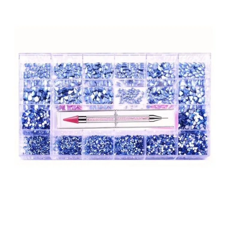 Caja con Cristales Zircon Azul